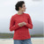 B951 660 Raspberry Ladies Irish Multi Cabled Raglan Super Soft Merino Wool Sweater Lifestyle Front View ExclusivelyIrish.com B951 660 Raspberry Ladies Irish Multi Cabled Raglan Super Soft Merino Wool Sweater Lifestyle Front View ExclusivelyIrish.com