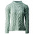 B951 373 Seafoam Green Ladies Irish Multi Cabled Raglan Super Soft Merino Wool Sweater Studio Front View ExclusivelyIrish.com B951 373 Seafoam Green Ladies Irish Multi Cabled Raglan Super Soft Merino Wool Sweater Studio Front View ExclusivelyIrish.com