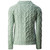 B951 373 Seafoam Green Ladies Irish Multi Cabled Raglan Super Soft Merino Wool Sweater Studio Back View ExclusivelyIrish.com B951 373 Seafoam Green Ladies Irish Multi Cabled Raglan Super Soft Merino Wool Sweater Studio Back View ExclusivelyIrish.com