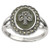 Sterling Silver Marcasite Shamrock Marble Ring Front View ExclusivelyIrish.com