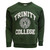 TRIN5005 Bottle Green & White Trinity College Seal Sweatshirt Studio Front View ExclusivelyIrish.com