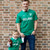 R3097 Green Ireland Shamrock Performance Short Sleeve Rugby Shirt Lifestyle Front View ExclusivelyIrish.com