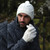 Irish Wool Adult Knit Gloves Winter White Worn by a Man ExclusivelyIrish.com