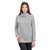 AWL118 303 Grey Ladies Turtleneck Ribbed Cable Knit Sweater Studio Front View ExclusivelyIrish.com