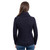 AWL118 304 Navy Blue Ladies Turtleneck Ribbed Cable Knit Sweater Studio Back View ExclusivelyIrish.com