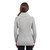 AWL118 303 Grey Ladies Turtleneck Ribbed Cable Knit Sweater Studio Back View ExclusivelyIrish.com