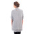 ML104 103 Grey Ladies Merino Wool Pocket Shawl Studio Back View ExclusivelyIrish.com