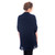 ML104 104 Navy Blue Ladies Merino Wool Pocket Shawl Studio Back View ExclusivelyIrish.com