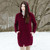 ML128 108 Wine Celtic Aran Jacket Lifestyle Front View ExclusivelyIrish.com