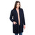ML130 104 Navy Blue Ladies Open Face Cardigan Studio Front View ExclusivelyIrish.com