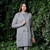 ML131 103 Grey Ladies Double Breasted Shawl Collar Coat Lifestyle Front View ExclusivelyIrish.com