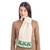 ML197 100 Natural White St Patrick's Day Ladies Loop Aran Wool Scarf Front View ExclusivelyIrish.com