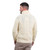 MM204 100 Natural White Mens Zip Neck Fisherman Sweater Studio Back View ExclusivelyIrish.com