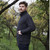 MM205 101 Charcoal Mens Zipper Cardigan Lifestyle Side View ExclusivelyIrish.com