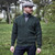 MM205 102 Army Green Mens Zipper Cardigan Lifestyle Front View ExclusivelyIrish.com