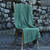 A105 406 CONNEMARA GREEN  Colour Knitted Blanket with Classic Cable Stitch Irish Merino Wool Throw ShopAran.com
