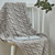 B927 371 MISTY GREY Colour Supersoft Irish Knit Throw With Large Cable Knit ShopAran.com
