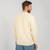 AWM208 300 NATURAL WHITE Colour Crew Neck Aran Men’s Sweater Back Side View ShopAran.com