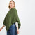 B676 430 MEADOW GREEN Colour Wool Sweater with Cable Basket Honeycomb Stitches Side View ShopAran.com
