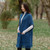 ML104 106 MARL BLUE Colour Warm Merino Wool Irish Shawl with Handy Pockets ShopAran.com