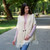 ML104 100 NATURAL WHITE Colour Fringe Trimmed Cable Knit Shawl with Buttons ShopAran.com