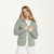 B940 373 SEAFOAM GREEN Colour Women Button Front Merino Wool Aran Cardigan ShopAran.com