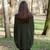 ML169 109 Women’s Buttoned Cowl Neck Aran Knit Poncho Backview ShopAran.Com