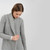 AWL121 303 GREY Colour Soft Aran Knit Cardigan with Ribbed Details ShopAran.com