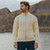 MM205 100 NATURAL WHITE Colour Men’s Aran Zipper Cardigan ShopAran.com
