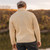 MM224 162 NATURAL WHITE Colour Irish Knit Merino Wool Shawl Collar Sweater for Men Back Side View ShopAran.com