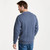 A823206 DENIM BLUE  Colour Aran Men's Traditional Sweater Back Side View ShopAran.com