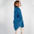 ML161 107 Irish Merino Wool Poncho for Women with Zipper Neck Sideview ShopAran.Com