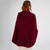 ML161 108 Women’s Zip Neck Aran Poncho in Soft Merino Wool Backview ShopAran.Com