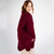 ML161 108 Women’s Zip Neck Aran Poncho in Soft Merino Wool Sideview ShopAran.Com