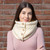 ML303 100 NATURAL WHITE Colour Aran Snood Scarf With Buttons ShopAran.com