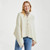 SHOP NOW B819 367 NATURAL WHITE Colour Ladies Aran Poncho With Side Buttons Different Wearing ON ShopAran.com