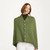 BUY ONLINE B819 430 MEADOW GREEN Colour Irish Women Knitted Aran Poncho Side Button Closure Different Styling ON ShopAran.com