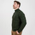 MM204 102 ARMY GREEN Merino Wool Aran Men Sweater Side View Shoparan.com