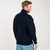 MM903 104 NAVY BLUE Colour Shawl Collar Aran Cardigan for Men Back Side View ShopAran.com