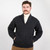 MM903 101 CHARCOAL Colour Men’s Irish V Neck Zip Cardigan ShopAran.com