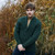 BUY ONLINE MM904 102 ARMY GREEN Colour Men’s Irish Aran Shawl Neck Cardigan In Merino Wool ON ShopAran.com