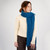 ML252 107 TEAL BLUE Colour Cable Moss Stitch Irish Scarf Side View ShopAran.com