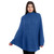 ML165 106 MARL BLUE Colour Funnel Neck Aran Poncho  Merino Wool ShopAran.com