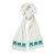 A843 283 NATURAL WHITE  Colour Irish Aran Knit Scarf with Shamrock Details ShopAran.com