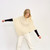 B403 162 NATURAL WHITE Colour Soft and Warm V Neck Aran Poncho ShopAran.com