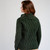 ML160 102 Ladies Merino Cable Knit Irish Zip Sweater Backview ShopAran.Com