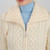 ML114 100 NATURAL WHITE Colour Ladies Aran Cardigan with Traditional Cable Stitches Zipper ShopAran.com