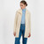 ML114 100 NATURAL WHITE Colour Double Neck Zip Aran Jacket Coat Open Style View ShopAran.com