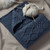 A510 206 DENIM BLUE Colour Patchwork Design Merino Wool Knitted Throw ShopAran.com