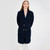 ML135 104 NAVY BLUE Colour Ladies Double Breasted Shawl Collar Aran Coat Studio ShopAran.com